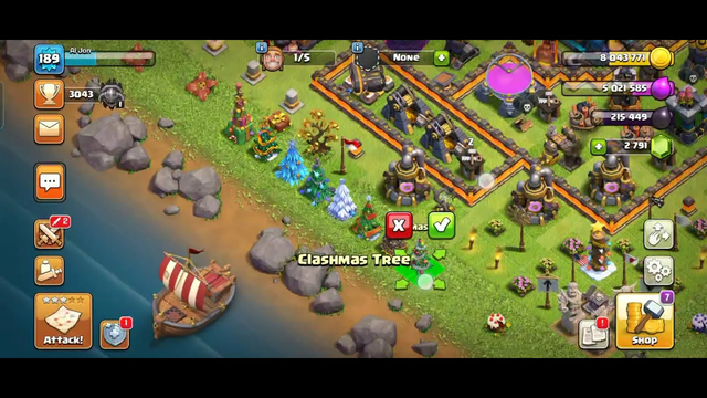 Clash of Clans COC Christmas Tree Collection (2014-2021) Using Shovel of Obstacles (COC 2022)