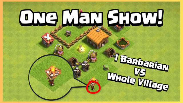 1 Max Level Barbarian VS Town Hall 2 Base | Clash of Clans