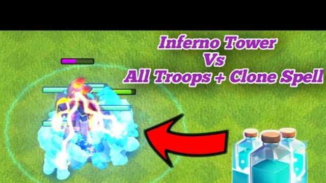 Multi Inferno Vs All Troops + Clone Spell - Clash of clans 2022