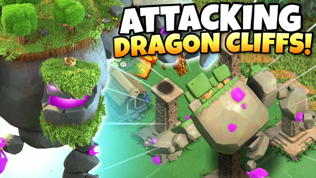 Using NEW Mountain Golem to 3 Star Dragon Cliffs District! Clash of Clans Update Sneak Peek 3