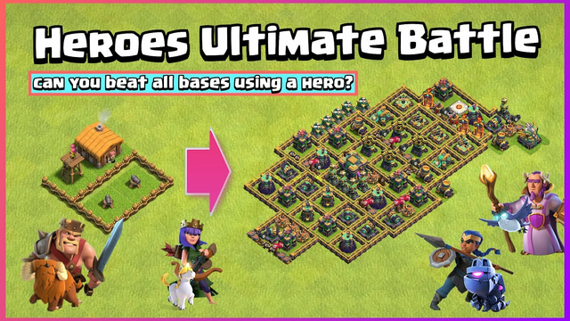 Every Level Heroes VS Every Level Town Hall Base | Clash of Clans