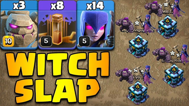 Th13 Attack Strategy With Golem Witch and Earthquake - Best Th13 Attack Strategy || Clash Of Clans