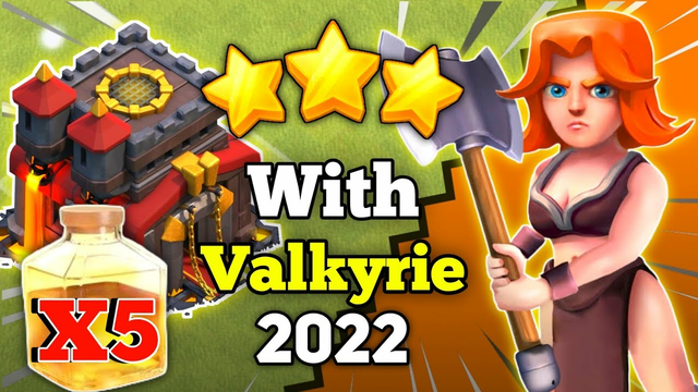 TH10 Valkyrie Attack Strategy 2022 | Valkyrie + 5x Healing Spell Attack Clash of Clans - COC