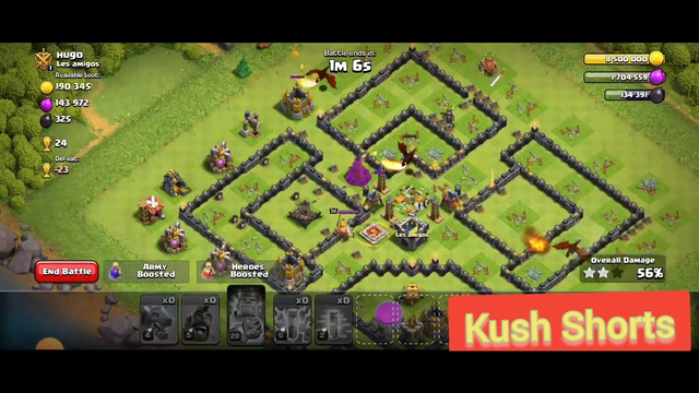clash of clans attack with 9 dragos and 8 hog riders best coc video