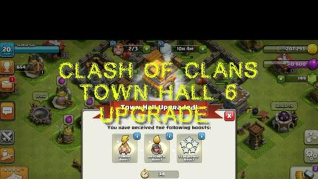 CLASH OF CLANS TOWN HALL 6 UPGRADE