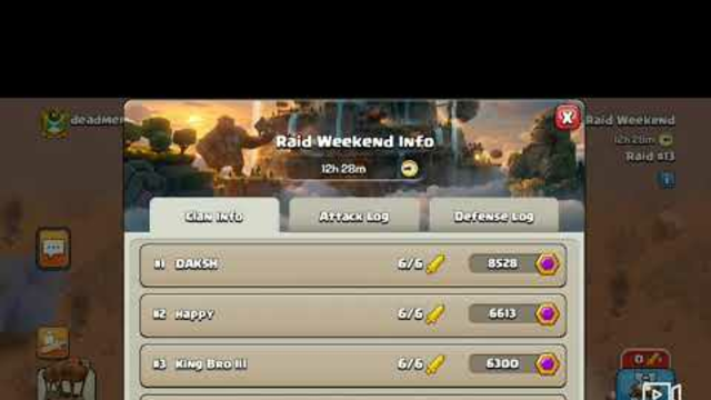 8500+ points in raid weekend clash of clans