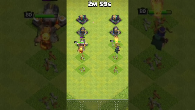 Barbarian King vs Archer Queen against all levels cannon ||Clash of clans #coc #comparison  #shorts