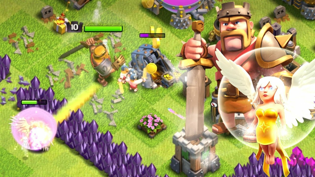 Attack with Healer Lv3 & Barbarian King Lv10 Clash of Clans