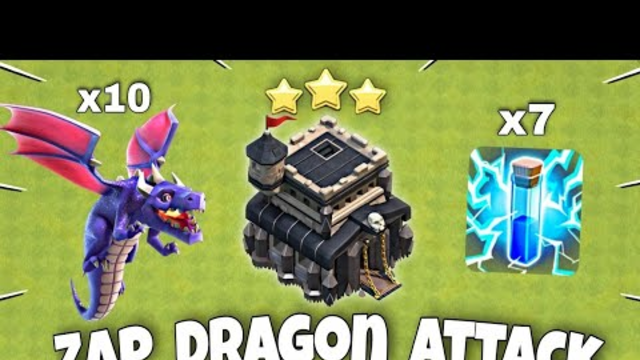 Th9 Zap Dragon Attack Strategy | Th9 Dragon Attack | Th9 Best Attack Strategy - Clash Of Clans