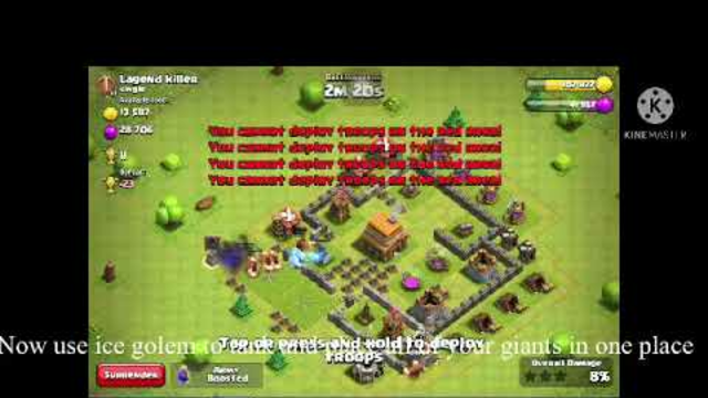 How to take 3 stars continuously in clash of clans at th 4