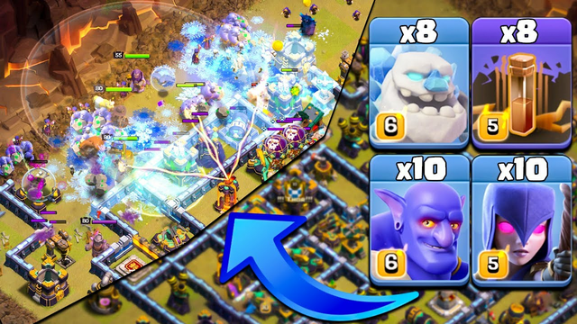 Ice Golem Witch Bowler Attack With 8 Earthquake !! Best New Th14 Attack Strategy 2022 Clash Of Clans
