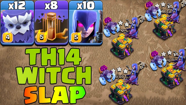 Th14 Yeti Witch Attack Strategy 2022 Clash Of Clans !! 12 Yeti + 8 Earthquake + 10 Witch Th14 Attack