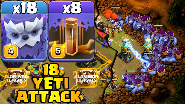 18 Yeti Attack Strategy With 8 Earthquake - Th14 Attack Strategy 2022 Clash Of Clans Town Hall 14