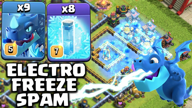 Unstoppable 9x Electro Dragon Attack with 8x Freeze Best Th14 Attack Strategy | Clash Of Clans