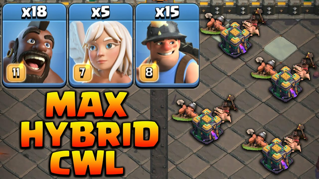 Th14 CWL Max Hog Miner Hybrid Attack Strategy !! Best Th14 Attack Strategy 2022 Clash Of Clans