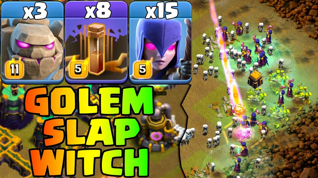 Golem Witch Slap With Earthquake - Best Th14 Attack Strategy 2022 Clash OF Clans Town Hall 14