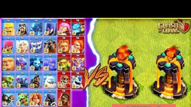 Who Will Win? Max Inferno Tower vs Max All Troop | clash of clans coc