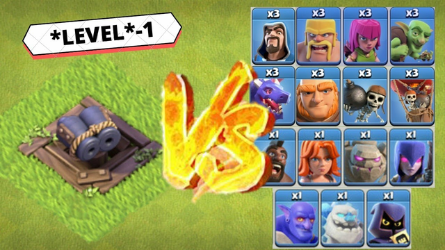 *Level 1* double Cannon vs Level 1 Troops - Clash of Clans