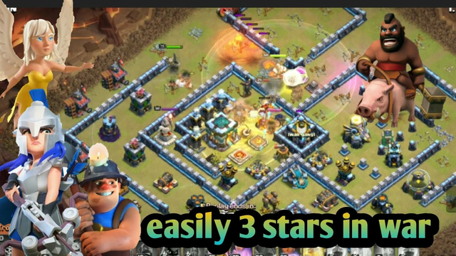 queen charge hog miner hybrid war attack strategy clash of clans #trending