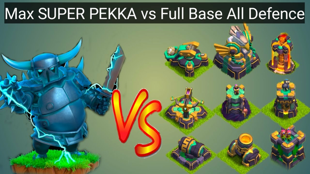 [ MAX PEKKA VS FULL BASE OF ALL DEFENCE ] COC PEKKA VS ALL DEFENCE. SUPER PEKKA ATTACK COC.