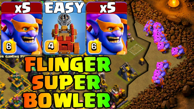 Super Bowler Attack Strategy With Flame Flinger !! Th14 Attack Strategy 2022 Clash OF Clans