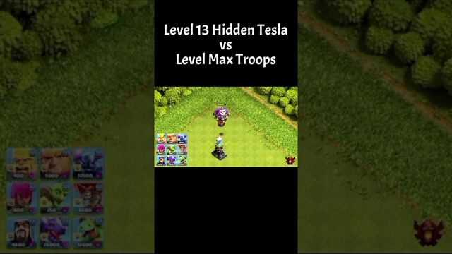 Level 13 Hidden Tesla vs Level Max Troops | Clash of Clans #shorts