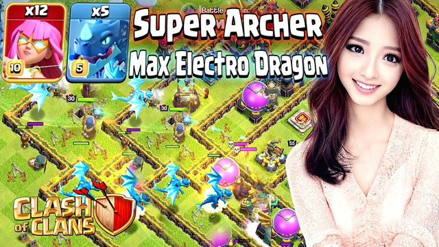 Super Archer &  Max Electro Dragon Attack TH14 Clash of Clans