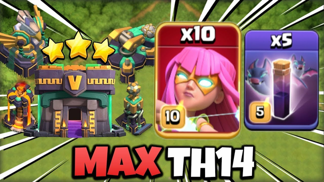 10 Super Archer + 5 Bat spell - Th14 Attack Strategy - Clash of Clans