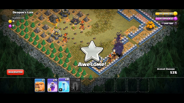 Bats RIPS the full Dragons lair #coc || clash of clans