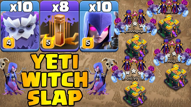 Th14 Yeti Witch Attack Strategy 2022 Clash Of Clans !! 10 Yeti + 8 Earthquake + 8 Witch Th14 Attack