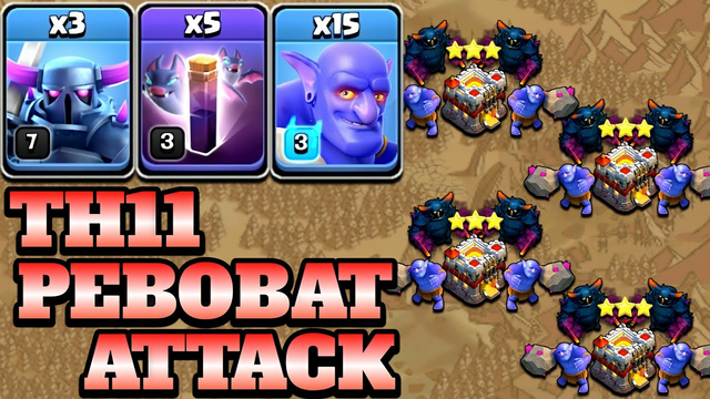 Th11 Pekka Bowler Attack With Bat Spell!! Best Th11 Attack Strategy 2022 - Clash of Clans