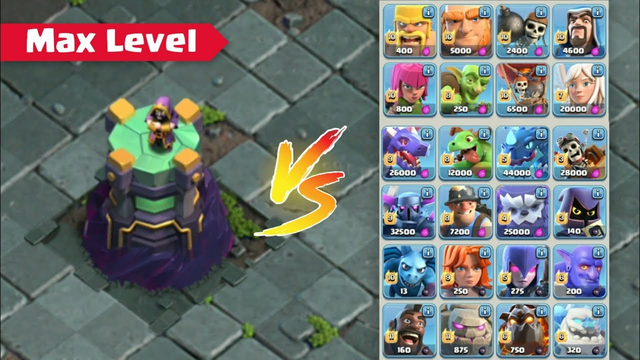 *Max* Wizard Tower vs All Max Troops - Clash of Clans | Town Hall | COC