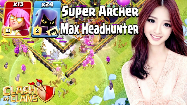 Super Archer &  Max Headhunter Attack TH14 Clash of Clans
