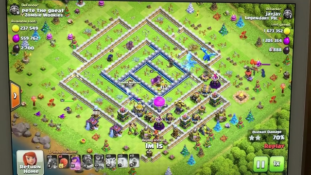Clash of Clans TH13 3 Stars attack    Electro Dragon+ Ligthning Spell