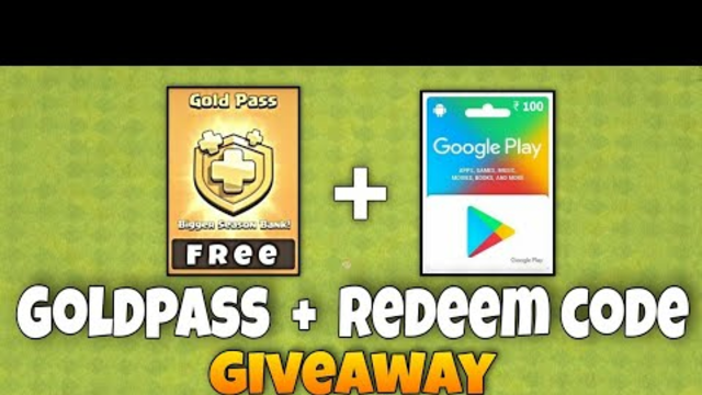 Coc Goldpass Giveaway | Google Redeem code giveaway | How to get free Goldpass- Clash of clans