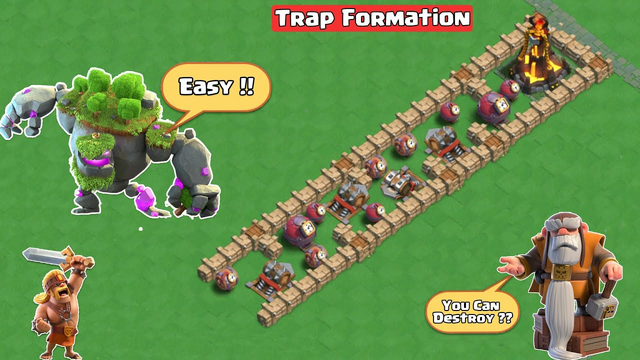 Every Troops VS Traps Formation | Clan Capital ( Clash Of Clans )