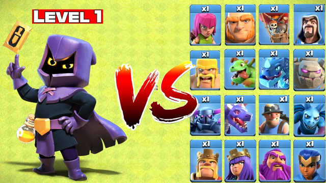 Level 1 Headhunter vs All Level 1 Troops | Clash of Clans