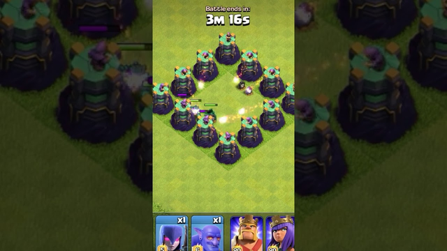 Deadly Wizard Tower Base vs Max Dark Elixir Troops Clash of Clans #shorts
