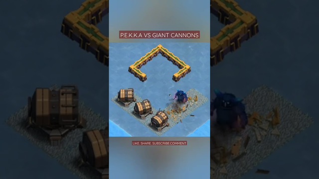 Pekka VS Giant cannons | Clash of funz #clashofclans #coc #giantcannons #pekka