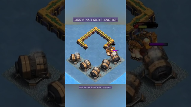 Giants VS Giant cannons | Clash of funz #clashofclans #coc #supercell #giant #giantcannons