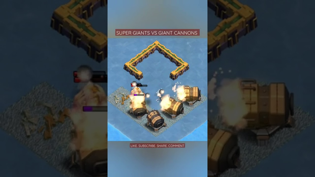 Super giants VS Giant cannons | Clash of funz #clashofclans #coc #supercell #supergiant  #giant