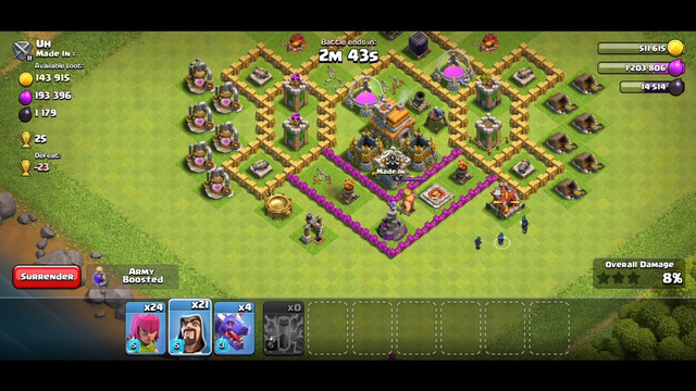 Easiest way to attack in clash of clans Th8