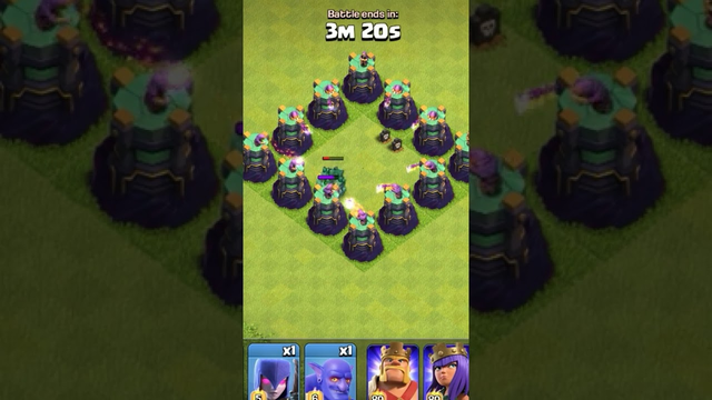 Deadly Wizard Tower Base vs Max Dark Elixir Troops Clash of Clans #shorts