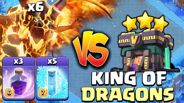 Only Super Dragon Attack You Need! Th14 Raged Freeze Super Dragon 3 Star Attacks - Clash Of Clans!