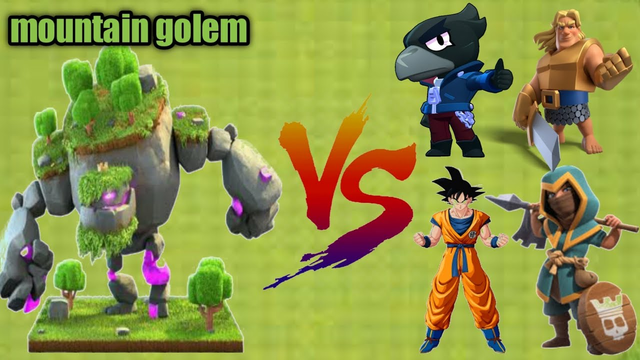 max mountain golem vs all max heroes |clash of clans| (supercell heroes) (mountain golem)