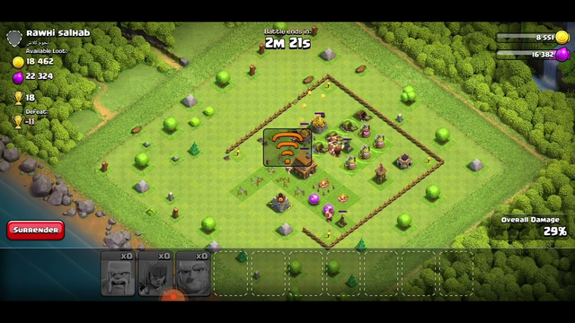 Clash of Clans online game town hall 4th level begging