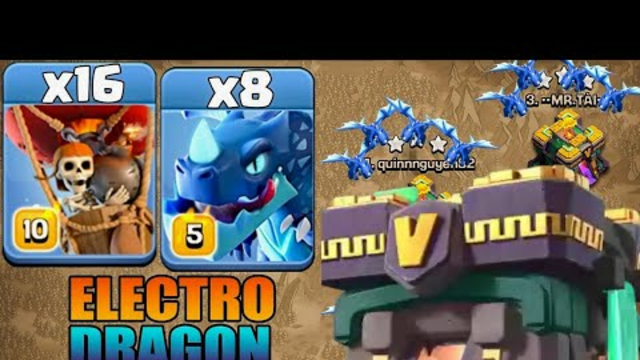 Electro Dragons with Queen walk TH14 || Clash of Clans