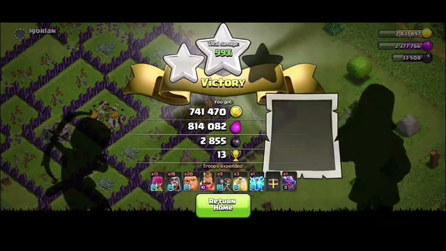 Clash of clans! Loot Attack on Town Hall 8