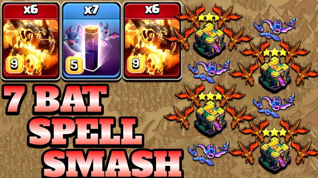 7 Bat Spell With Super Dragon Attack Strategy!! Clash of Clans - Th14 Attack Strategy Super DragBat