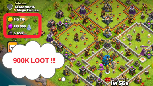 HOW MUCH GOLD, ELIXIR, DARK ELIXIR CAN BE SEIZED FROM THIS ATTACK???  CLASH OF CLANS !!!